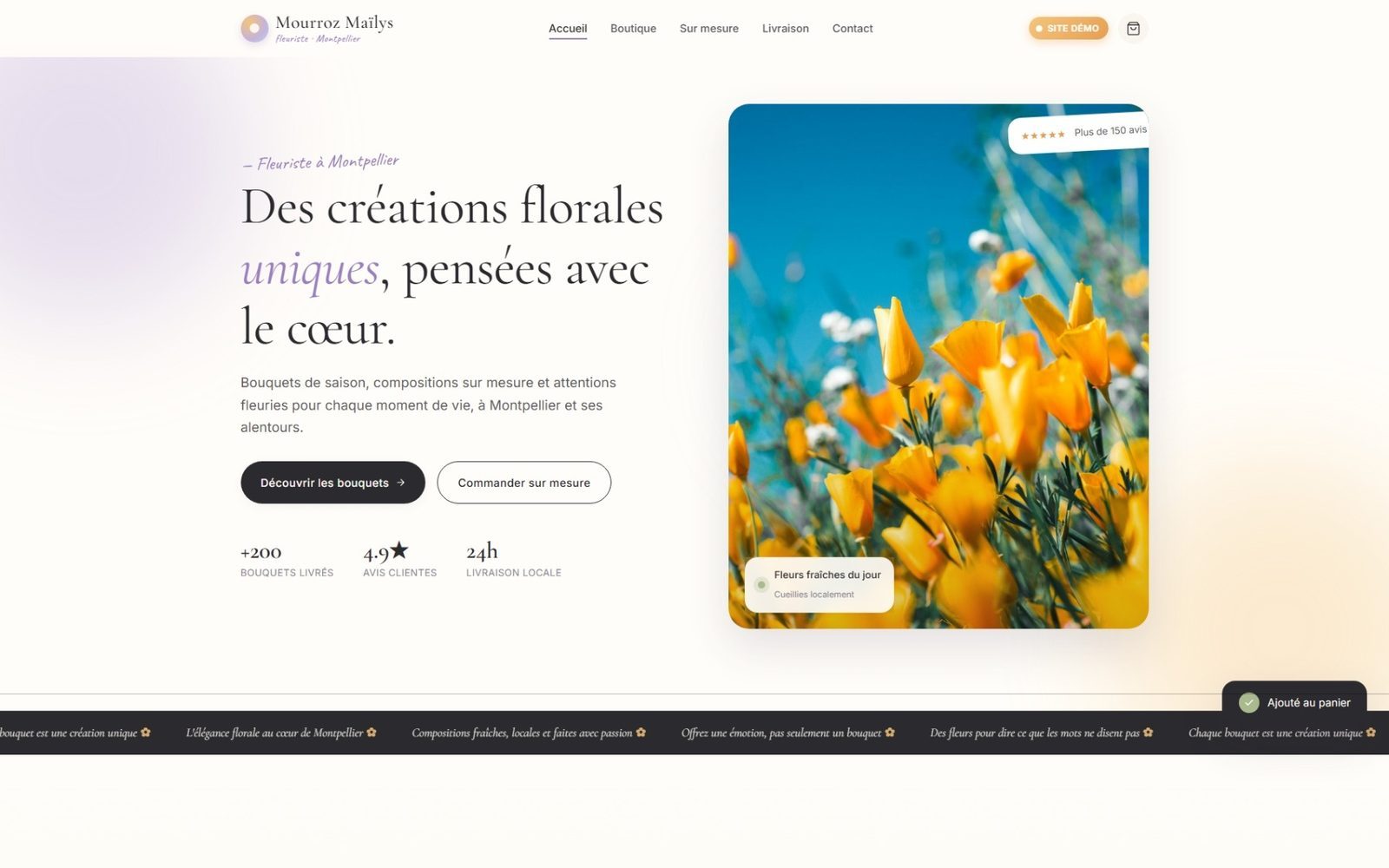 Aperçu du site Mailys Fleuriste