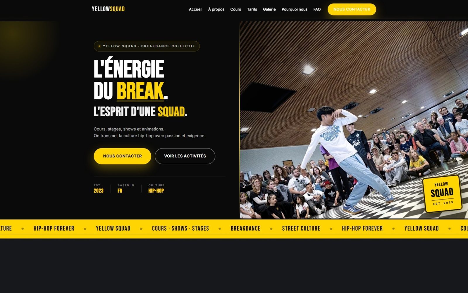 Aperçu du site Yellow Squad